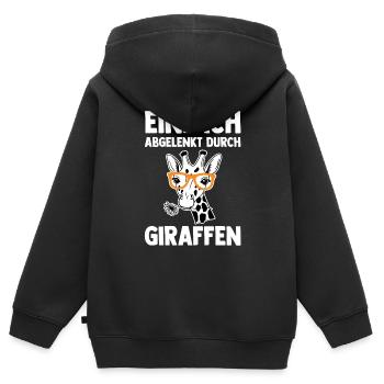 Giraffe Giraffen - Kinder Premium Organic Zip Hoodie - Schwarz - Hinten - AI Model Kid Male (0cm)