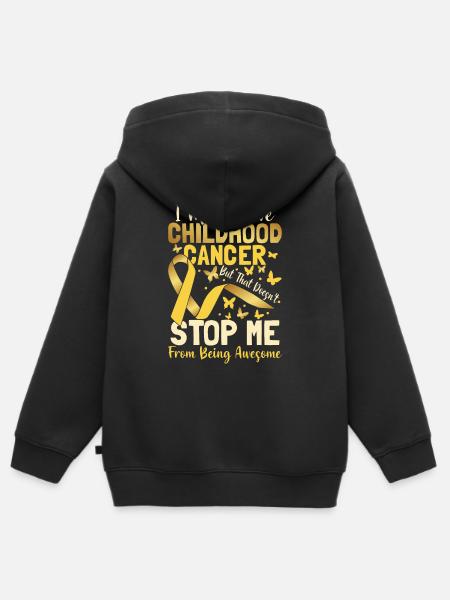 I May Have Childhood Cancer - Kids Premium Organic Zip-up Hoodie - black