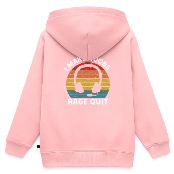 Je fais arrêter la rage des noobs - Sweat Premium à capuche zippé enfant bio - rose - Dos - AI Model Kid Female (0cm)