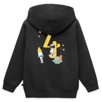 Vier Jahre alt Astronaut Geburtstag - Kinder Premium Organic Zip Hoodie - Schwarz - Hinten - AI Model Kid Male (0cm)