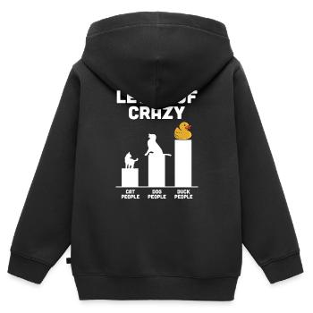 Rubber Duck Duckie Duckling Funny Level Of Crazy - Kinder Premium Organic Zip Hoodie - Schwarz - Hinten - AI Model Kid Male (0cm)