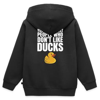 Duckling Cute You Can't Trust People Don't Like Ru - Kinder Premium Organic Zip Hoodie - Schwarz - Hinten - AI Model Kid Male (0cm)