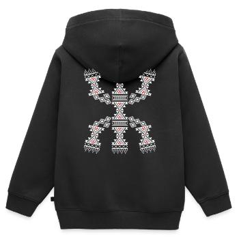 MOTIVE DER AMAZIGH-KABYLISCHEN TEPPICHE - Kinder Premium Organic Zip Hoodie - Schwarz - Hinten - AI Model Kid Male (0cm)