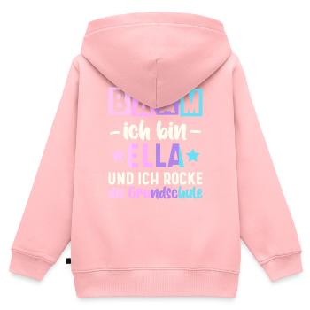Name Ella Geschenk Grundschule - Kinder Premium Organic Zip Hoodie - Rosa - Hinten - AI Model Kid Female (0cm)