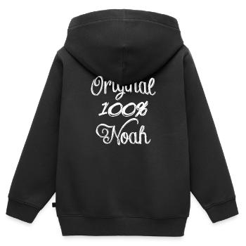 Noé 100% original - Sweat Premium à capuche zippé enfant bio - noir - Dos - AI Model Kid Male (0cm)
