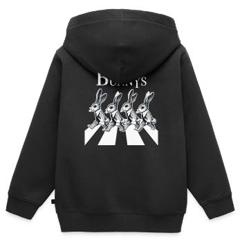 Bunnys - Kinder Premium Organic Zip Hoodie - Schwarz - Hinten - AI Model Kid Male (0cm)