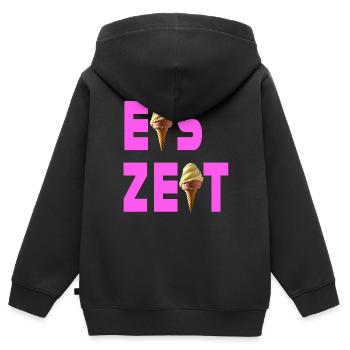 Eiszeit rosa - Kinder Premium Organic Zip Hoodie - Schwarz - Hinten - AI Model Kid Male (0cm)