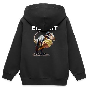 Eiszeit mit Dinosaurier - Kinder Premium Organic Zip Hoodie - Schwarz - Hinten - AI Model Kid Male (0cm)