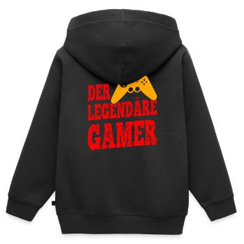 Der Legendäre Gamer - Kinder Premium Organic Zip Hoodie - Schwarz - Hinten - AI Model Kid Male (0cm)