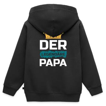 Der legendäre Papa - Kinder Premium Organic Zip Hoodie - Schwarz - Hinten - AI Model Kid Male (0cm)