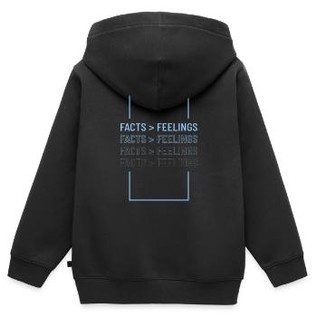 Les faits ne se soucient pas des sentiments - Sweat Premium à capuche zippé enfant bio - noir - Dos - AI Model Kid Male (0cm)