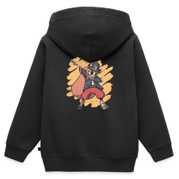 Halloween Dabbing Pirate Skeleton Funny Dab Dance - Sweat Premium à capuche zippé enfant bio - noir - Dos - AI Model Kid Male (0cm)