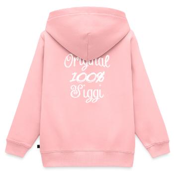 Original 100% Siggi - Sweat Premium à capuche zippé enfant bio - rose - Dos - AI Model Kid Female (0cm)