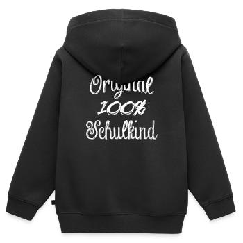 Original 100% écolier - Sweat Premium à capuche zippé enfant bio - noir - Dos - AI Model Kid Male (0cm)