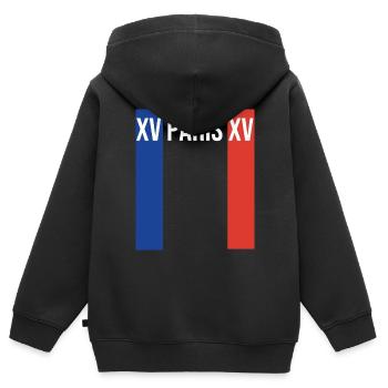 15. Arronidissement of Paris (XVe) - Kids Premium Organic Zip-up Hoodie - black - Back - AI Model Kid Male (0cm)