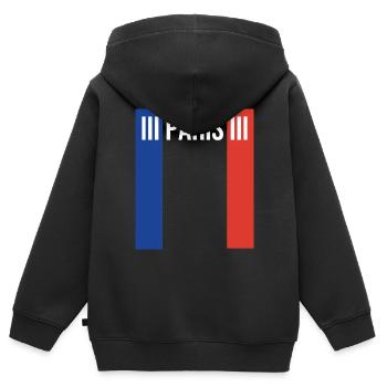 Paris 3ème arrondissement Paris Souvenir - Sweat Premium à capuche zippé enfant bio - noir - Dos - AI Model Kid Male (0cm)