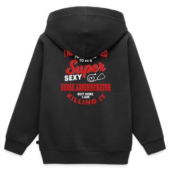 Lustige Krankenschwester Administrator - Kinder Premium Organic Zip Hoodie - Schwarz - Hinten - AI Model Kid Male (0cm)