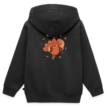 Thanksgiving Turkey Quarterback Football Player - Kids Premium Organic Zip-up Hoodie - black - Back - AI Model Kid Male (0cm)
