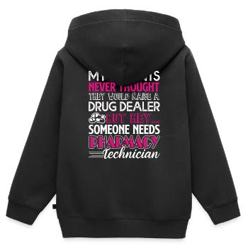 Pharmacy Technician Need Pharmacy Technician - Kids Premium Organic Zip-up Hoodie - black - Back - AI Model Kid Male (0cm)