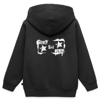 NE JAMAIS DIRE JAMAIS - Sweat Premium à capuche zippé enfant bio - noir - Dos - AI Model Kid Male (0cm)