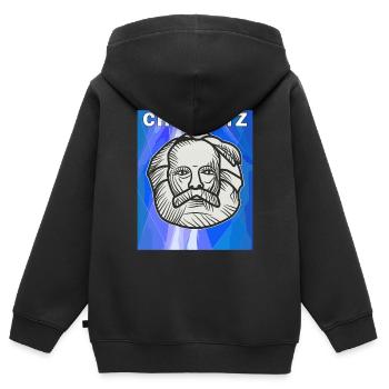 CHEMNITZ - Kinder Premium Organic Zip Hoodie - Schwarz - Hinten - AI Model Kid Male (0cm)