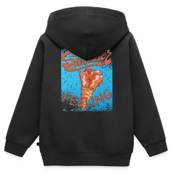 CRÈME GLACÉE SENSATION ESTIVALE - Sweat Premium à capuche zippé enfant bio - noir - Dos - AI Model Kid Male (0cm)