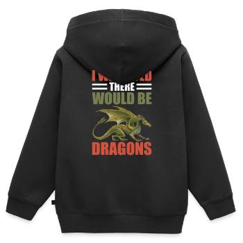 Qu’il y aurait Dragon Renaissance Fair - Sweat Premium à capuche zippé enfant bio - noir - Dos - AI Model Kid Male (0cm)