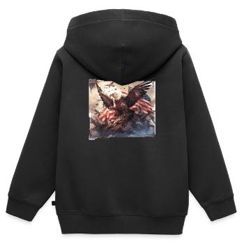 Weißkopfadler Amerika Amerika Fahne Usa - Kinder Premium Organic Zip Hoodie - Schwarz - Hinten - AI Model Kid Male (0cm)