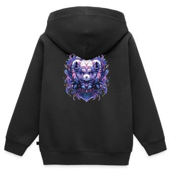 Panda Panda Tête Panda Ours Panda Panda Bébé - Sweat Premium à capuche zippé enfant bio - noir - Dos - AI Model Kid Male (0cm)