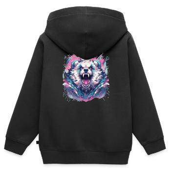 Panda Panda Tête Panda Ours Panda Panda Bébé - Sweat Premium à capuche zippé enfant bio - noir - Dos - AI Model Kid Male (0cm)