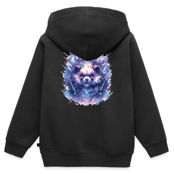 Panda Panda Tête Panda Ours Panda Panda Bébé - Sweat Premium à capuche zippé enfant bio - noir - Dos - AI Model Kid Male (0cm)