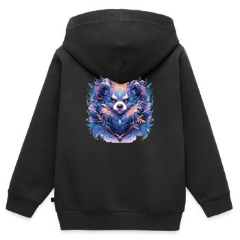 Panda Panda Tête Panda Ours Panda Panda Bébé - Sweat Premium à capuche zippé enfant bio - noir - Dos - AI Model Kid Male (0cm)