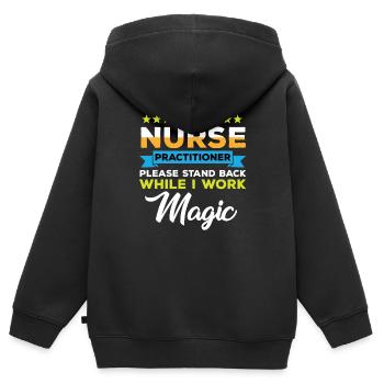 Drôle de cadeau d’infirmière en pratique avancée - Sweat Premium à capuche zippé enfant bio - noir - Dos - AI Model Kid Male (0cm)