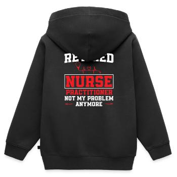 Drôle d’infirmière infirmière en pratique avancée - Sweat Premium à capuche zippé enfant bio - noir - Dos - AI Model Kid Male (0cm)