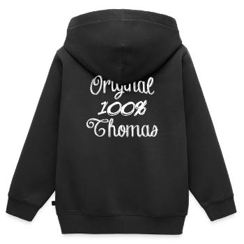 Original 100% Thomas - Kids Premium Organic Zip-up Hoodie - black - Back - AI Model Kid Male (0cm)