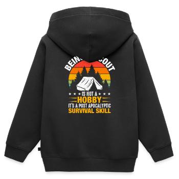 Ein Scout Zu Sein Ist Kein Hobby -Scout -Geschenk - Kinder Premium Organic Zip Hoodie - Schwarz - Hinten - AI Model Kid Male (0cm)