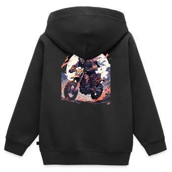 Skull Skull Motocross Dirt Bike - Sweat Premium à capuche zippé enfant bio - noir - Dos - AI Model Kid Male (0cm)