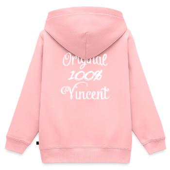 Original 100% Vincent - Kids Premium Organic Zip-up Hoodie - rose - Back - AI Model Kid Female (0cm)