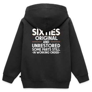 Construit sixties original 50th birthday - Sweat Premium à capuche zippé enfant bio - noir - Dos - AI Model Kid Male (0cm)