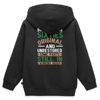 Construit sixties original 50th birthday - Sweat Premium à capuche zippé enfant bio - noir - Dos - AI Model Kid Male (0cm)
