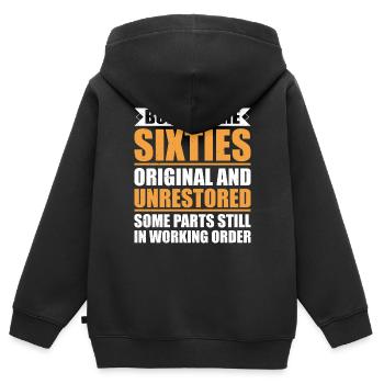 Construit sixties original 50th birthday - Sweat Premium à capuche zippé enfant bio - noir - Dos - AI Model Kid Male (0cm)