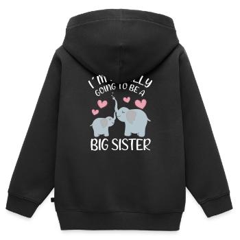 I ́m Finally Going To Be A Big Sister Elephant - Kids Premium Organic Zip-up Hoodie - black - Back - AI Model Kid Male (0cm)