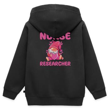 Chercheuse en soins infirmiers - Sweat Premium à capuche zippé enfant bio - noir - Dos - AI Model Kid Male (0cm)