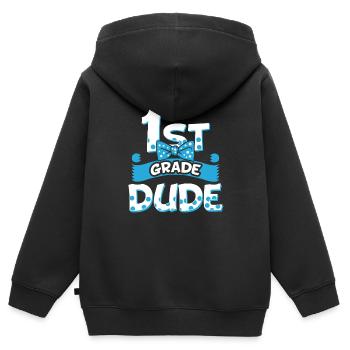 1st Grade Dude - Freshman First Grader - Kids Premium Organic Zip-up Hoodie - black - Back - AI Model Kid Male (0cm)