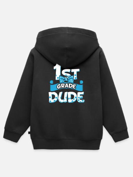 1. Klasse Dude - Schulanfänger Erstklässler - Kinder Premium Organic Zip Hoodie - Schwarz