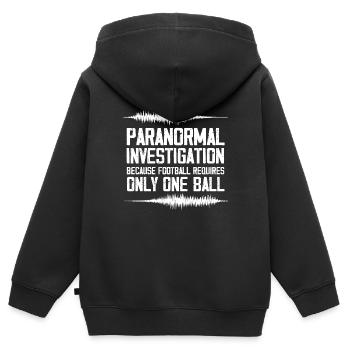 Enquêteur paranormal comme le football exige seulement - Sweat Premium à capuche zippé enfant bio - noir - Dos - AI Model Kid Male (0cm)
