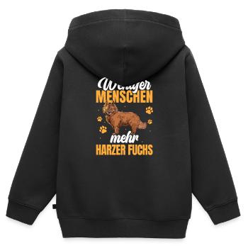 Mehr Harzer Fuchs altdeutscher Hütefuchs - Kinder Premium Organic Zip Hoodie - Schwarz - Hinten - AI Model Kid Male (0cm)