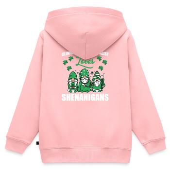 Infirmière clinicienne Saint-Patrick - Sweat Premium à capuche zippé enfant bio - rose - Dos - AI Model Kid Female (0cm)