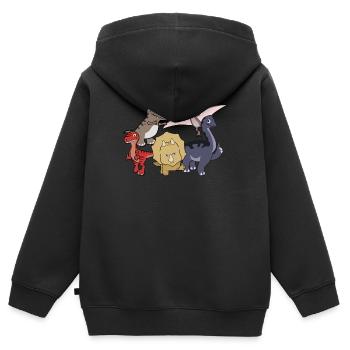 Dinosaur Thumbs Up Dinosaur - Sweat Premium à capuche zippé enfant bio - noir - Dos - AI Model Kid Male (0cm)
