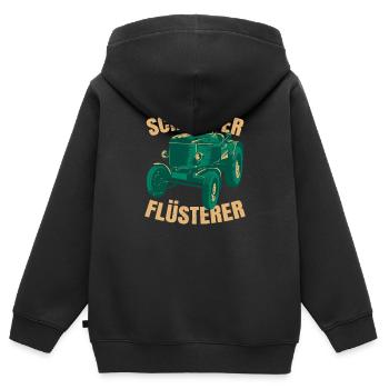 Schlepper Flüsterer - Kinder Premium Organic Zip Hoodie - Schwarz - Hinten - AI Model Kid Male (0cm)